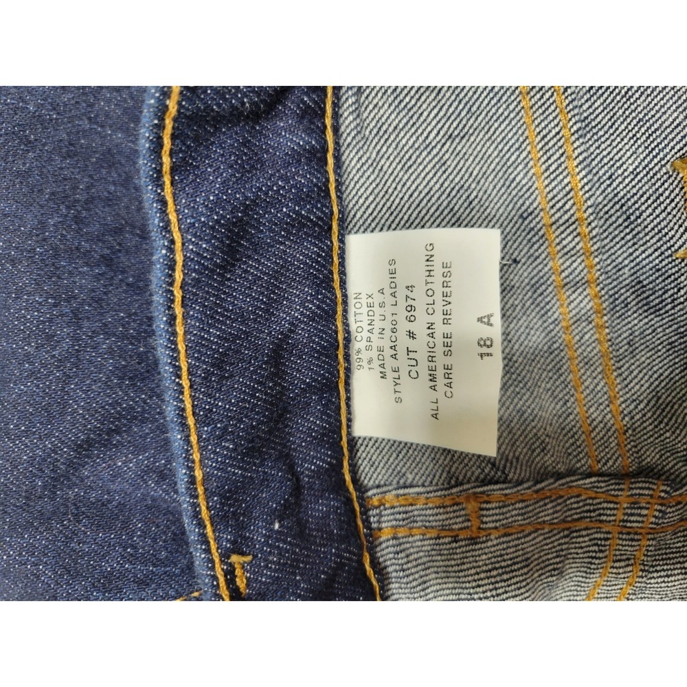 All American Clothing Ladies Jean Boot Cut Size 18A NWT Dark Wash Mid-rise Waist - Picture 5 of 9